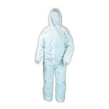 Keystone Safety SMS Coverall, Elastic Wrists & Ankles, Attached Hood, Zipper Front, White, 4XL, 25/Case CVLSMSREG-HE-4XL